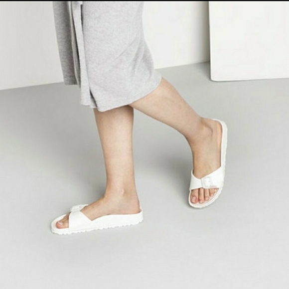Birkenstock Shoes | Birkenstock Madrid Eva White Rubber Sliders Sz | Poshmark